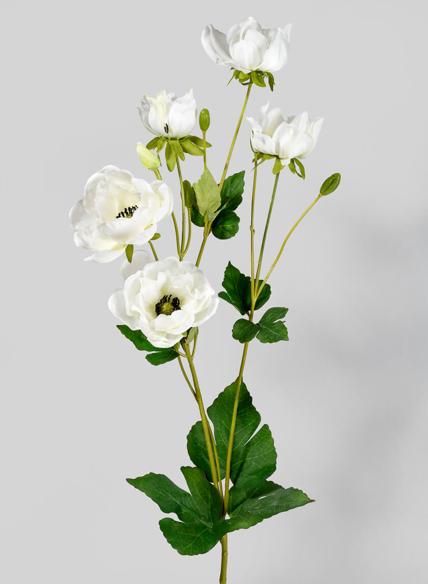 38in Long White Anemone Bush