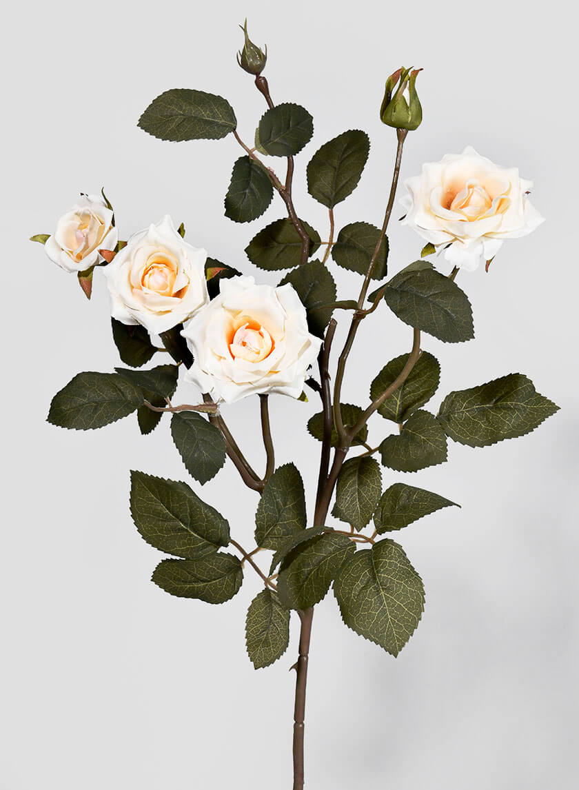 28in Long White France Rose Spray