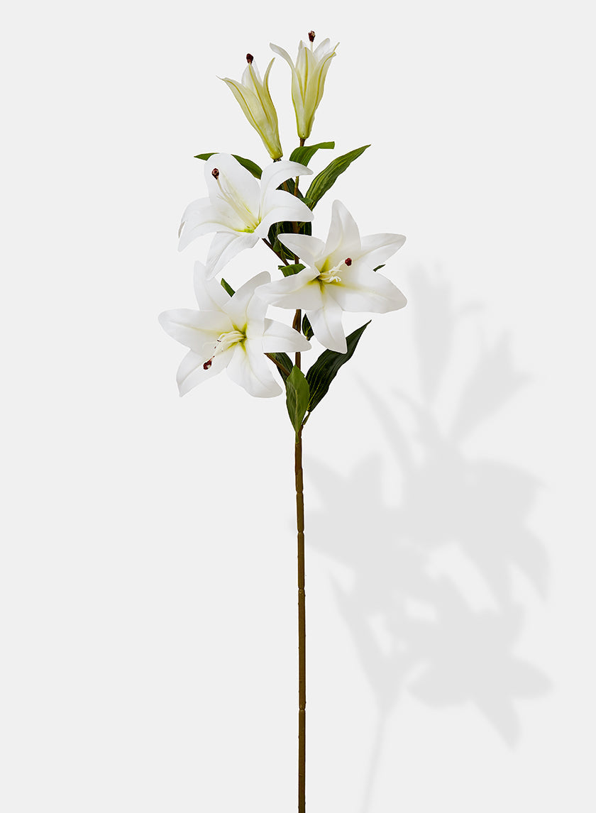 39in Long White Lily Spray