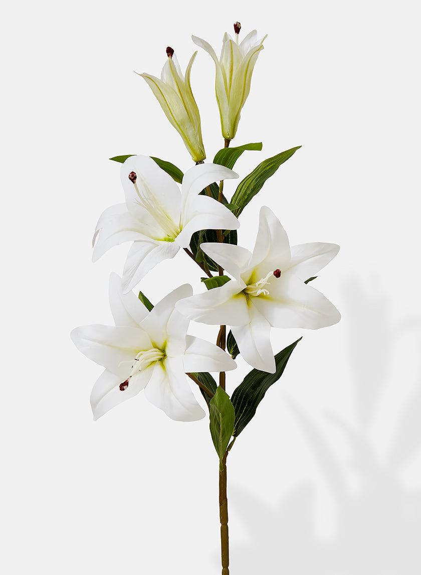 39in Long White Lily Spray